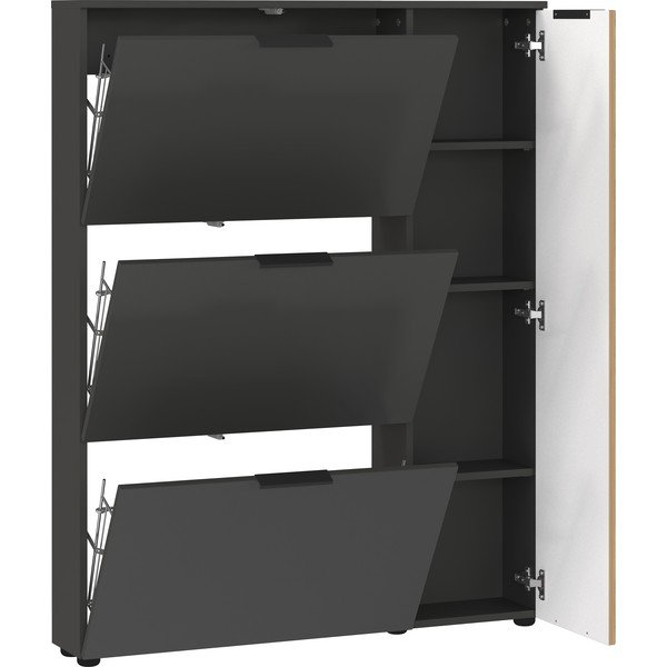 Výklopný botník v dekoru dubu v antracitovo-přírodní barvě 101x129x19 cm Gibisa – Germania-image-3