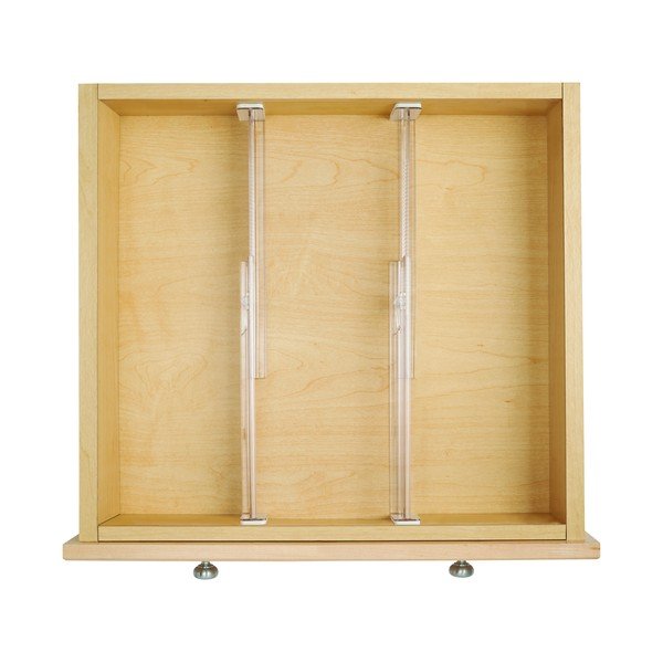Set 2 průhledných rozdělovačů kuchyňských zásuvek iDesign Linus, 37 cm