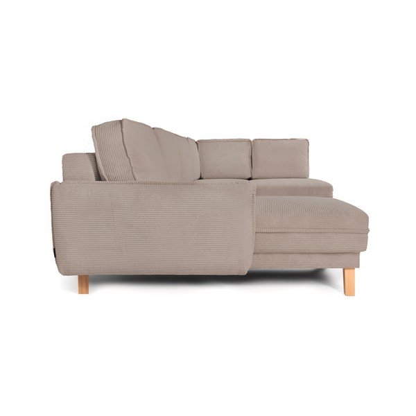 Taupe manšestrová rozkládací/s úložným prostorem rohová pohovka (pravý roh/do "U") Tori – Bonami Selection-image-4