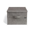 Šedý látkový úložný box s víkem 36x46x25 cm Soft Storage Large – Bigso