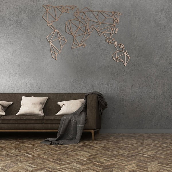 Kovová nástěnná dekorace v měděné barvě Homemania Decor World-image-4