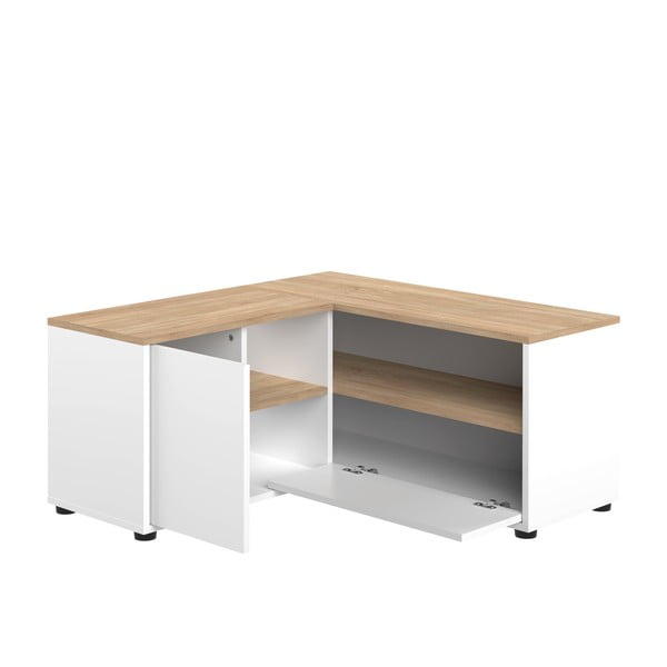 TV stolek v dekoru dubu v bílo-přírodní barvě 90x45 cm Angle – TemaHome-image-2