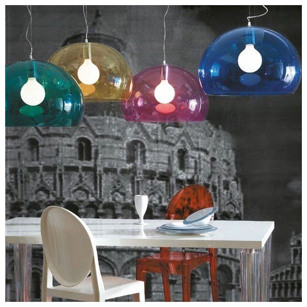Zelené stropní svítidlo Kartell Fly, ⌀ 52 cm-image-2
