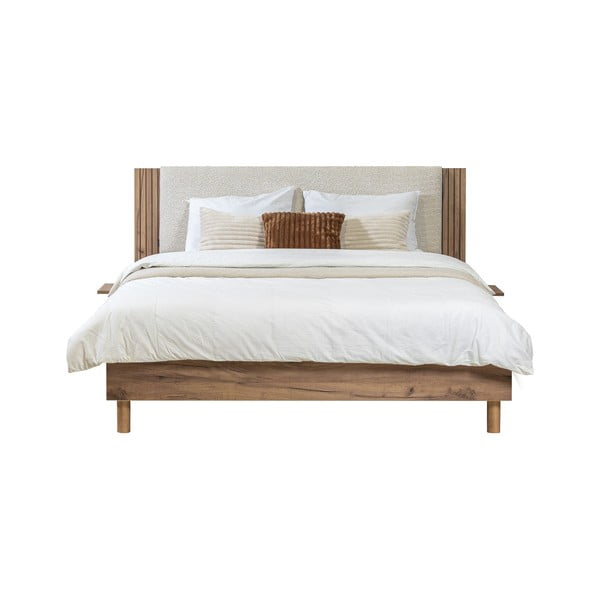 Béžová dvoulůžková postel s roštem 140x190 cm Lior – Bobochic Paris-image-2