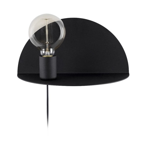 Černá nástěnná lampa s poličkou Homemania Decor Shelfie