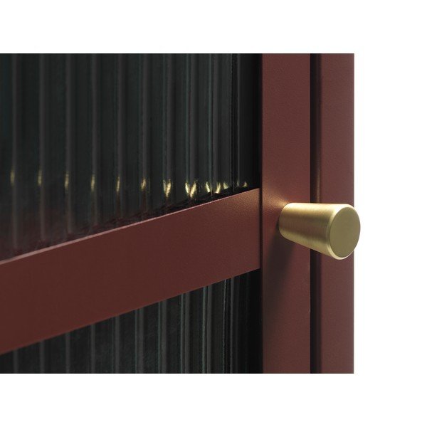 Červená kovová vitrína 58x160 cm Bronco – Unique Furniture-image-4