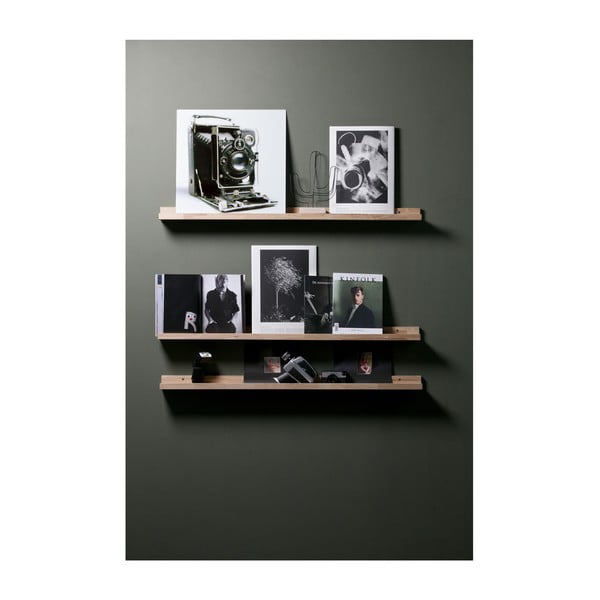 Police na obrázky z dubového dřeva v přírodní barvě 120 cm Studio – WOOOD-image-3