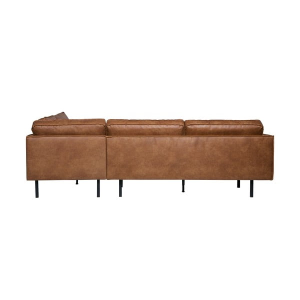 Hnědá rohová pohovka z imitace kůže (pravý roh/do L) Rodeo – WOOOD-image-4