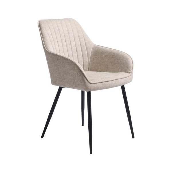 Béžové čalouněné jídelní křeslo s područkami Nolan – Unique Furniture