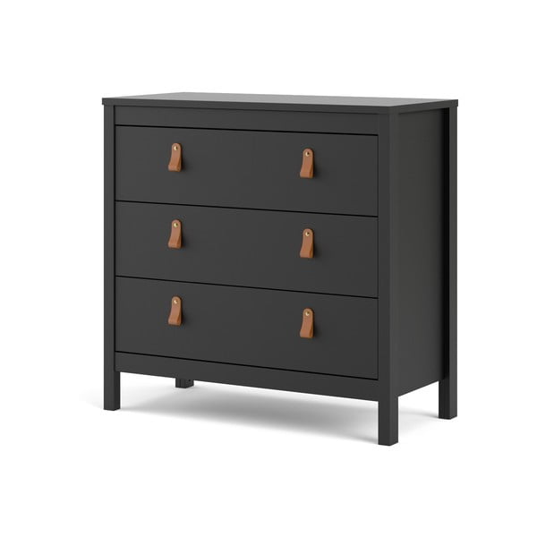 Černá nízká komoda 82x80 cm Madrid – Tvilum-image-4