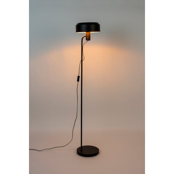 Černá stojací lampa s kovovým stínidlem (výška 135 cm) Landon – White Label-image-1