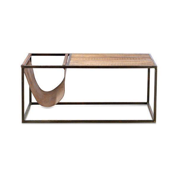 Konferenční stolek z mangového dřeva a kůže Nkuku Alera