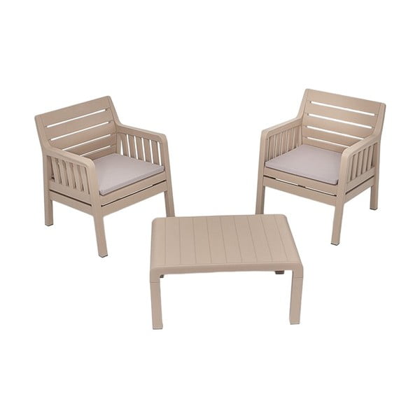 Béžový zahradní lounge set pro 2 Lara – Floriane Garden