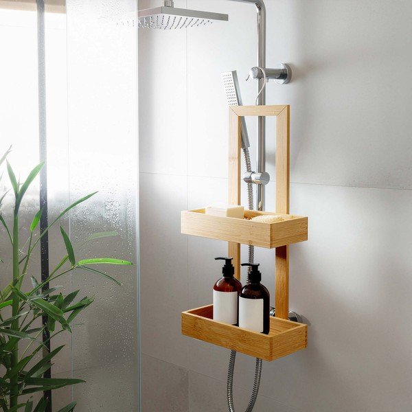 Závěsná bambusová koupelnová polička v přírodní barvě Hanoi – douceur d'intérieur-image-1