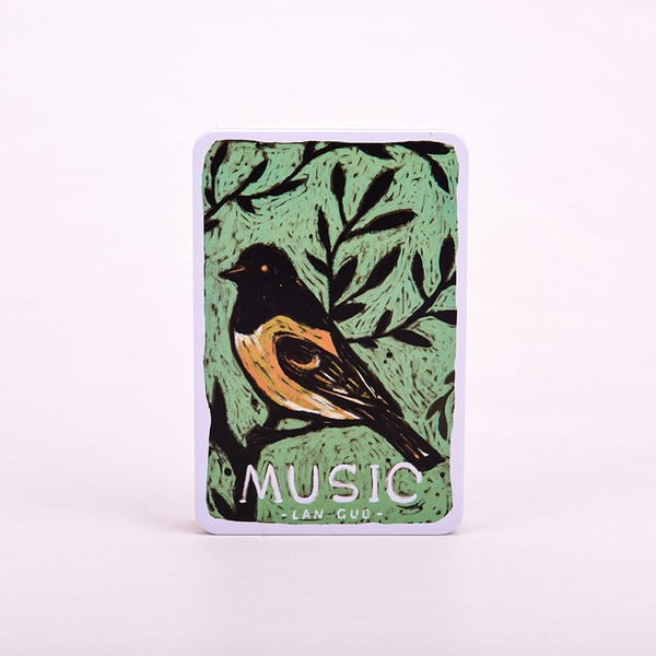 Plechový zápisník Music, modrý ptáček