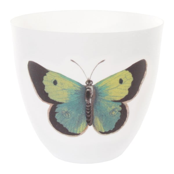 Porcelánový květináč se zeleným motýlem SHISHI Butterfly