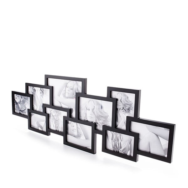 Černý nástěnný fotorámeček na 10 fotografií Tomasucci Collage