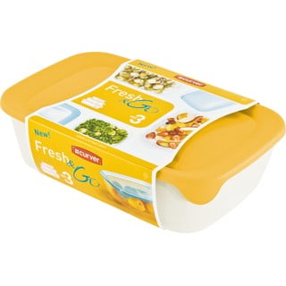 Sada 3 žlutých dóz na potraviny Curver Fresh&Go