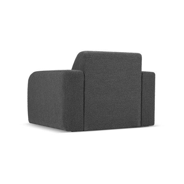 Tmavě šedé křeslo z textilie bouclé Molino – Micadoni Home-image-3