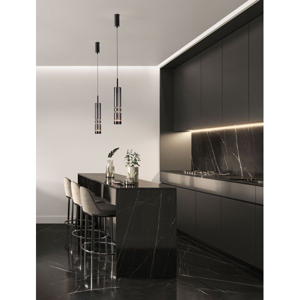 Šedé skleněné LED závěsné svítidlo ø 8 cm Bento – Nova Luce-image-1