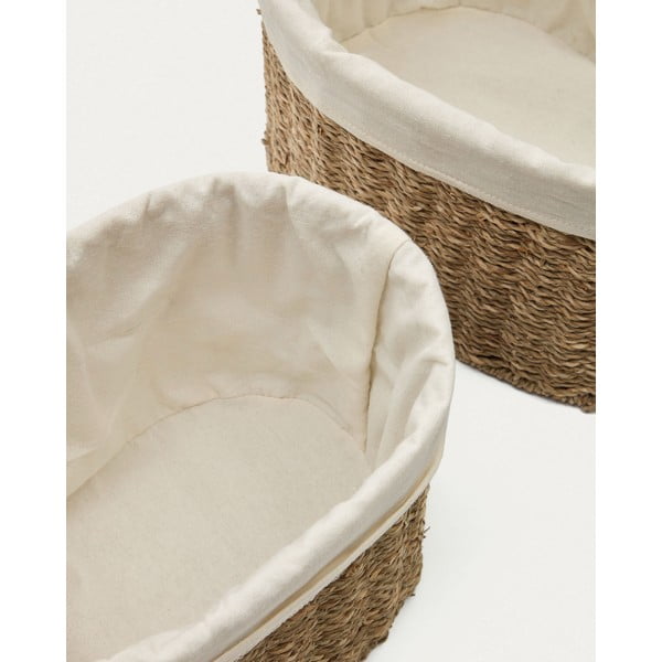 Košíky z mořské trávy v sadě 2 ks 35x25x25 cm Tossa – Kave Home-image-4