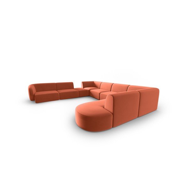 Růžová sametová rohová pohovka (levý roh/do "U") Paolo – Milo Casa-image-2