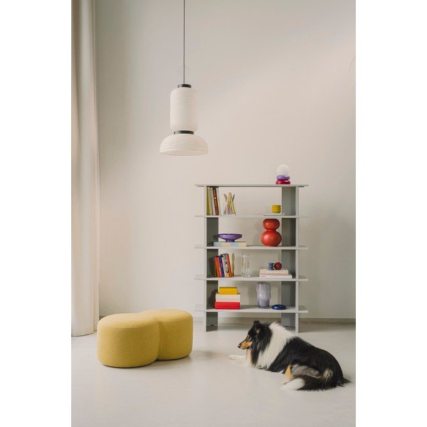 Světle šedá kovová knihovna 120x156x37 cm Hes – noo.ma-image-1