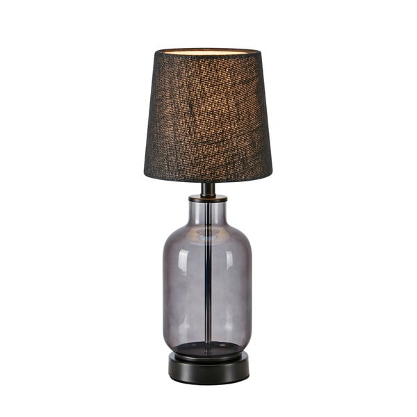 Černá stolní lampa se stínidlem z juty (výška 43 cm) Costero – Markslöjd