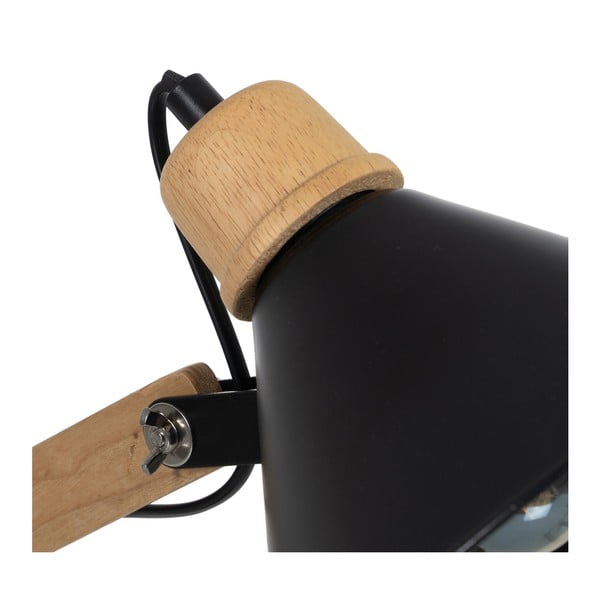 Stolní lampa v černé a přírodní barvě s kovovým stínidlem (výška 55 cm) – Ixia-image-3
