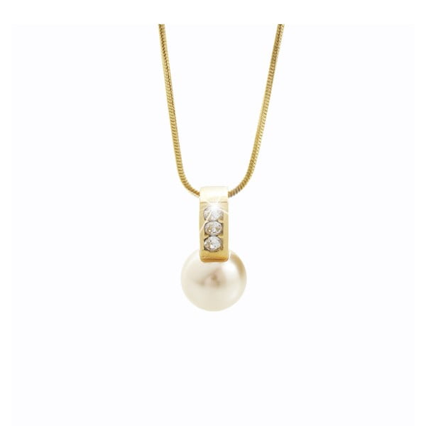 Náhrdelník s krystaly Swarovski® Yasmine Gold Pearl