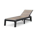 Hnědé plastové polohovací/skládací zahradní lehátko Deco Porto – Keter