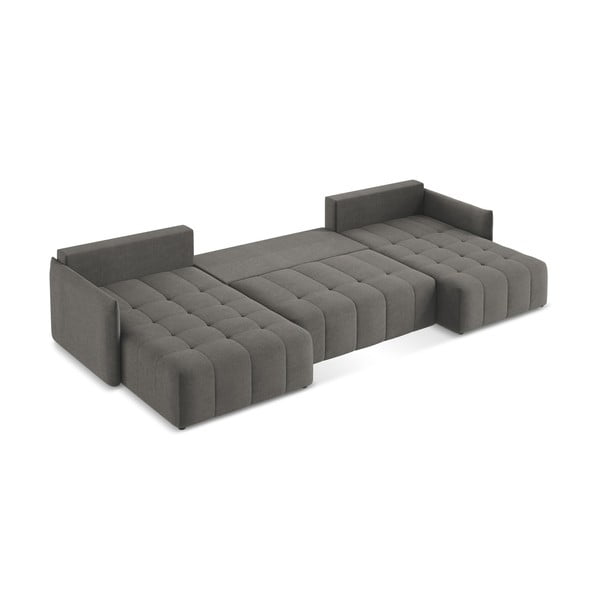 Tmavě šedá rozkládací/s úložným prostorem rohová pohovka (do "U") Moku – Makamii-image-4