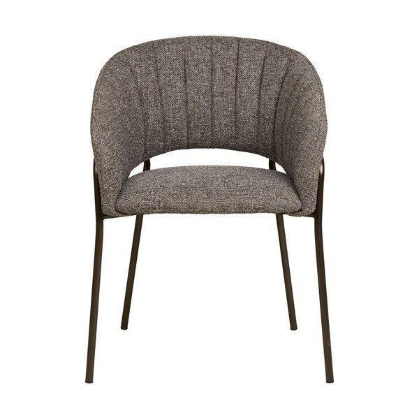 Šedé ocelové jídelní křeslo s područkami Costa – House Nordic-image-4