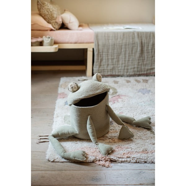 Světle zelený látkový dětský koš na hračky ø 23x35 cm Fred the Frog – Lorena Canals-image-1