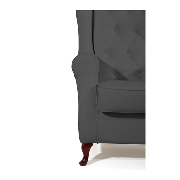 Antracitově šedé křeslo ušák Max Winzer Lex-image-4