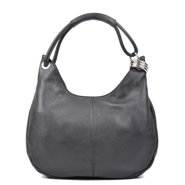 Černá kožená kabelka Carla Ferreri Giuliya