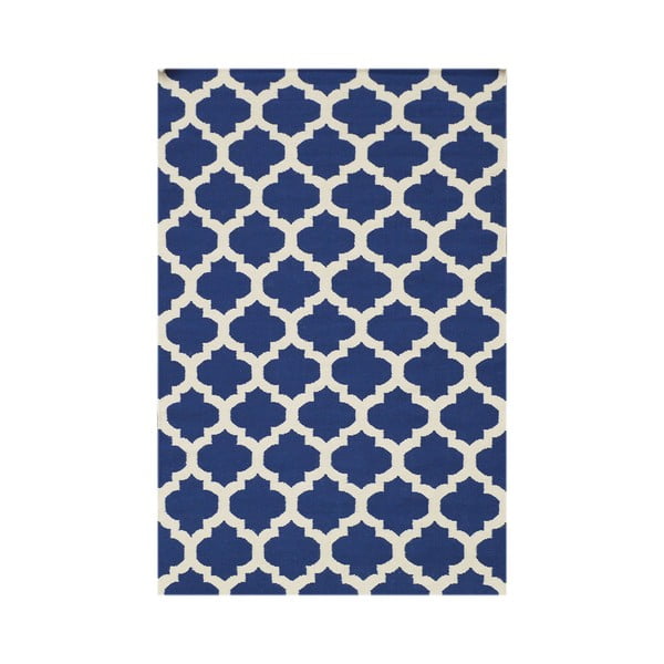 Modrý ručně tkaný koberec Kilim Zircon, 120x180 cm