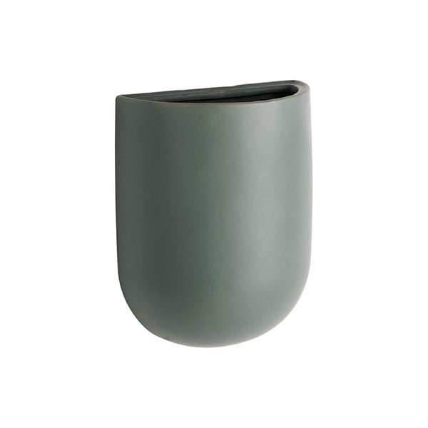 Matně zelený nástěnný keramický květináč PT LIVING Oval-image-1