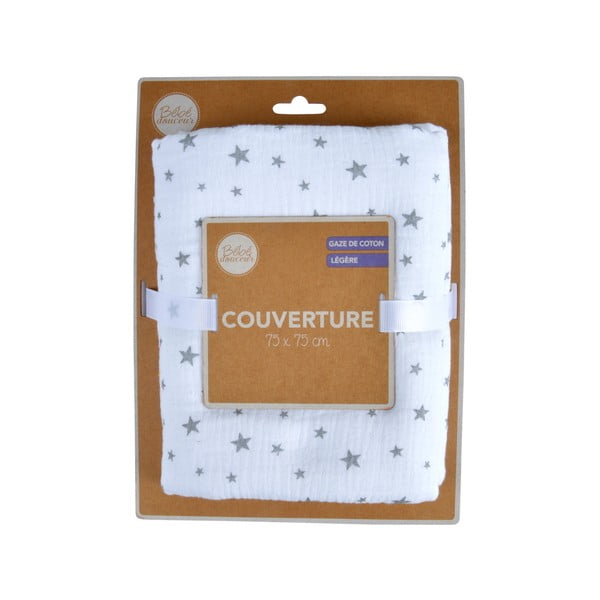 Bílá mušelínová dětská deka 75x75 cm – Bébé Douceur-image-1