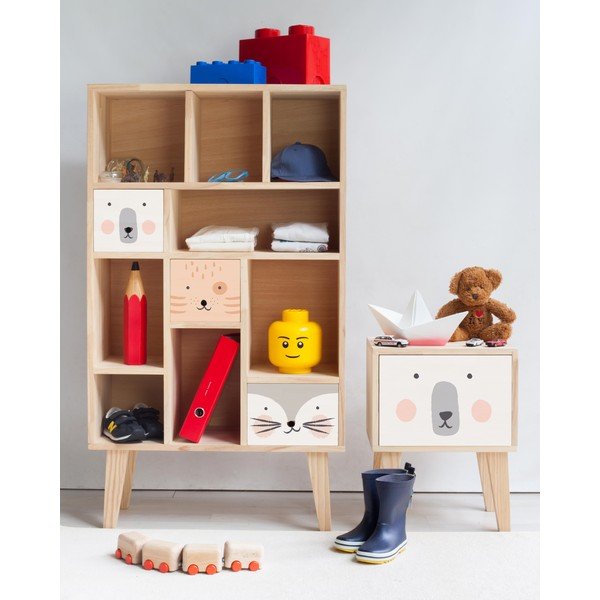 Dětský noční stolek z borovicového dřeva The Wild Hug Polar Bear-image-2