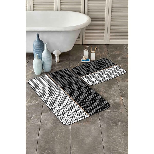 Tmavě šedé koupelnové předložky v sadě 2 ks 100x60 cm - Minimalist Home World-image-2