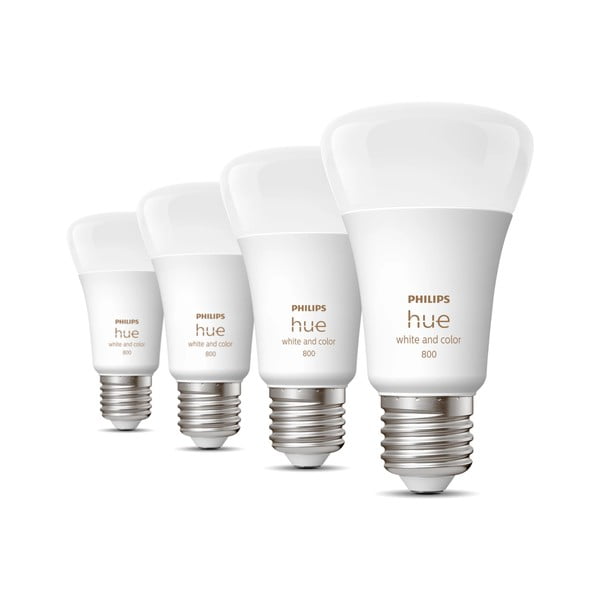 LED smart žárovky v sadě 4 ks E27, 9 W White and color ambiance – Philips Hue