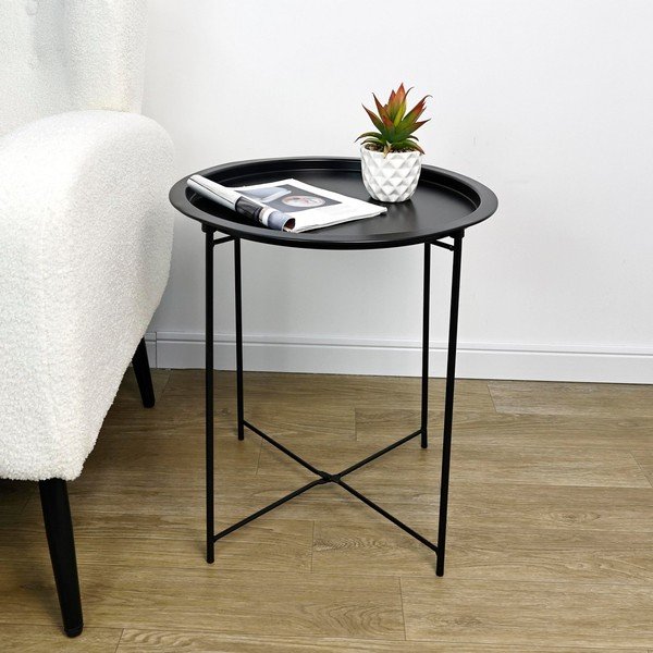 Kovový kulatý odkládací stolek ø 47 cm Hilmar – Yes Everyday-image-2