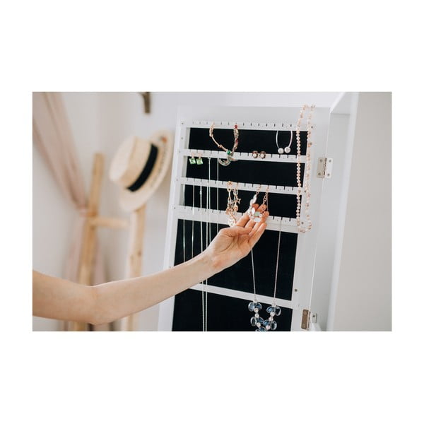 Bílá stojací šperkovnice se zrcadlem a LED podsvícením Bonami Essentials Bien-image-4