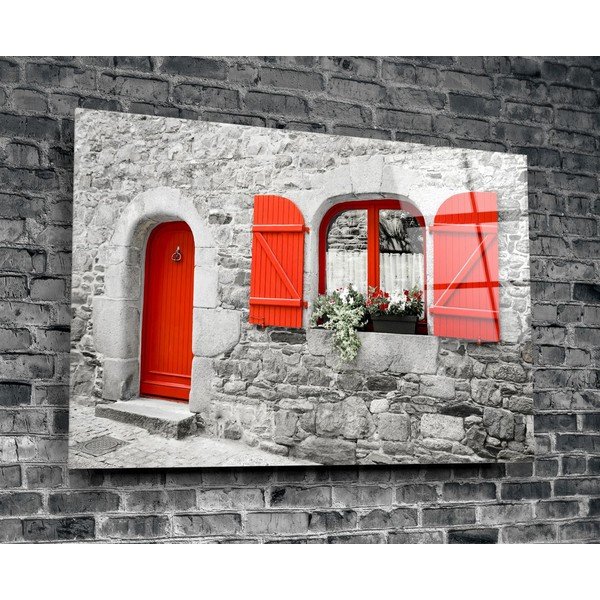 Skleněný obraz Insigne Red Door and Window-image-3