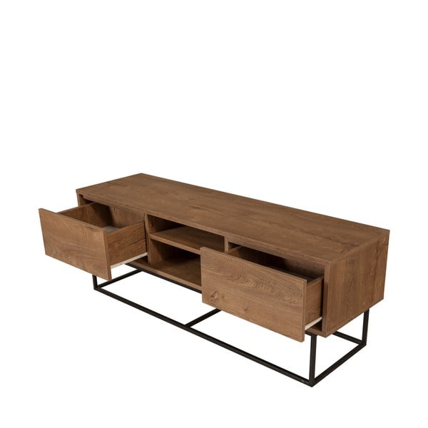 TV stolek v dekoru ořechu v přírodní barvě 140x50 cm Rodez – Kalune Design-image-2