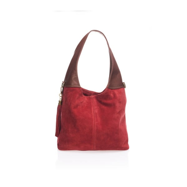 Vínově červená kožená kabelka Lisa Minardi Harena