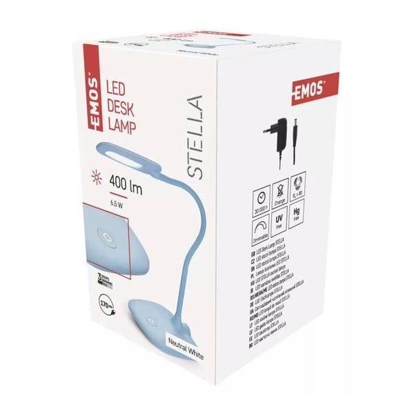 Světle modrá LED stmívatelná stolní lampa (výška 55 cm) Stella – EMOS-image-1