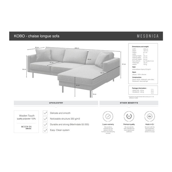 Jílově hnědá rohová pohovka MESONICA Kobo, pravý roh-image-4