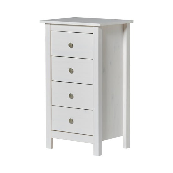 Bílá vysoká komoda z borovicového dřeva 46x80 cm Berna – Marckeric-image-2